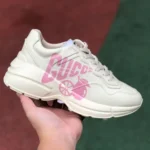 Gucci Rhyton Pink Print Double G Dad Shoes