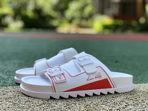 Louis Vuitton 2022 Summer White Red Slides