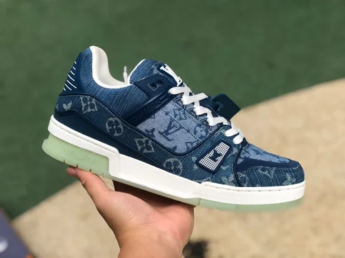 Louis Vuitton Trainer Denim Blue Low Bulk Order