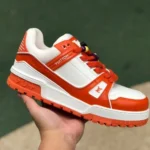 Louis Vuitton Trainer White Orange Bread Shoes