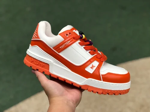 Louis Vuitton Trainer White Orange Bread Shoes