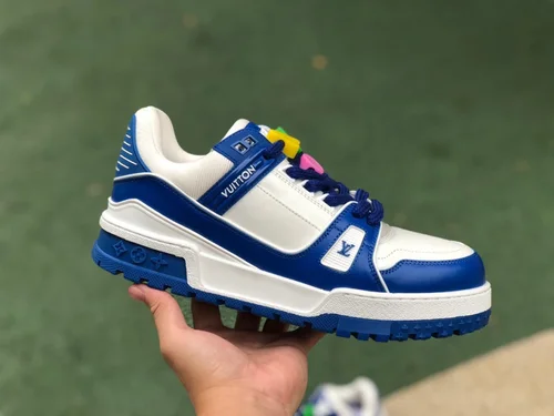 Louis Vuitton Trainer White Blue Bread Shoes