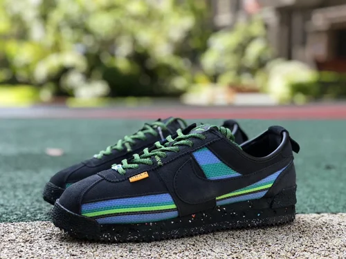 Union x Nike Cortez Black Blue Green Retro Sneakers DR1413-001