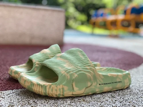 Adidas Adilette 22 3D Printed Green Yellow Slides GY1597