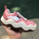 Heyday Triple Wavy Black Shoes in White and Pink