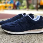 NB 574 Navy Blue MiuMiu x New Balance 574 Fashion Casual Shoes Women White 5E765D_CSL_F0009_F_015