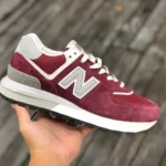 New Balance 574 Wine Red Retro Casual Running Shoes U574LGAA