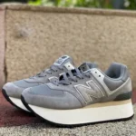 New Balance 574 Thick Sole Grey Retro Dad Shoes for Women WL57ZBA