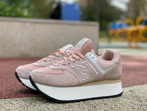 New Balance 574 Thick Sole Pink Retro Dad Shoes for Women WL57ZBC