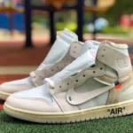 Air Jordan 1 OFF-WHITE AQ0818-100 Pure White Europe Exclusive