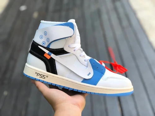 Off-White x Air Jordan 1 OW PSS 50818-168 White Blue High-Top