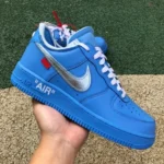 Nike Air Force 1 AF1 OW Collaboration Art Gallery Carolina Blue Pure Original Version CI1173-400