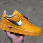 Nike Off-White Air Force 1 AF1 OW Collaboration Gold Silver DD1876-700