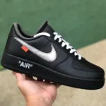 OFF-White x Nike Air Force 1 AF1 OW Collaboration Black Silver Low AV5210-100