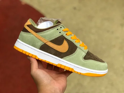 High-Quality Nike Dunk Low "Dusty Olive" Green Brown Orange Retro Sneakers DH5360-300