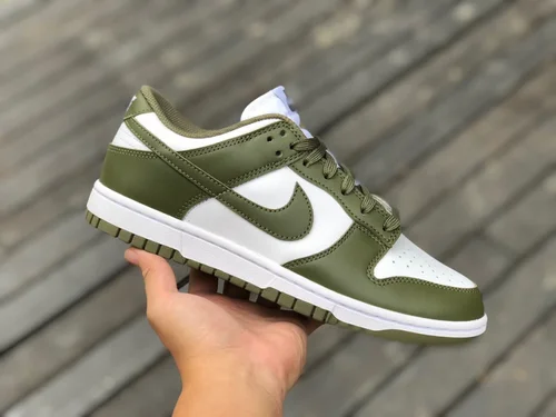 Nike Dunk Low White Olive Green Retro Casual Sneakers DD1503-120