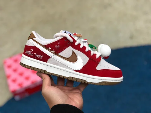 Nike Dunk Low Christmas Red White Double Hook Retro Sneakers DO9457-112