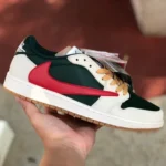 Travis Scott x Air Jordan 1 Low DM7866-801 White Red Green Reverse Swoosh