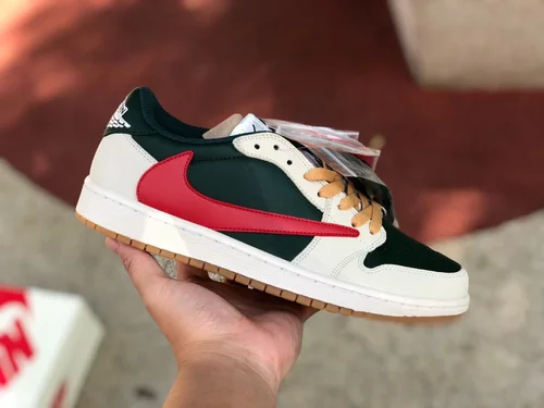 Travis Scott x Air Jordan 1 Low DM7866-801 White Red Green Reverse Swoosh