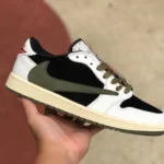 Travis Scott x Air Jordan 1 Low DZ4137-106 White Black Green Reverse Swoosh