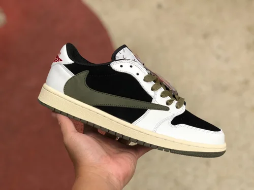 Travis Scott x Air Jordan 1 Low DZ4137-106 White Black Green Reverse Swoosh