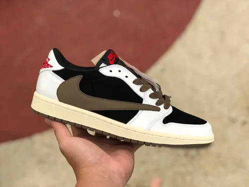 Travis Scott x Air Jordan 1 Low CQ4277-990 Black Mocha White Reverse Swoosh