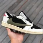 Travis Scott x Air Jordan 1 Low DZ4137-106 Olive Green 4.0 T1 Version