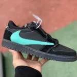 Travis Scott x Air Jordan 1 Low DZ1382-001 Black Tiffany Reverse Swoosh