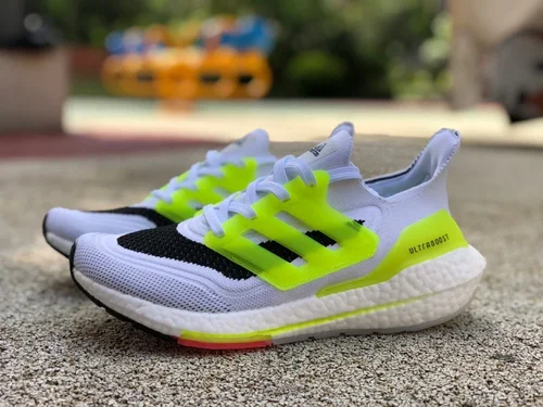 adidas UltraBoost 21 White Fluorescent Green FY0366