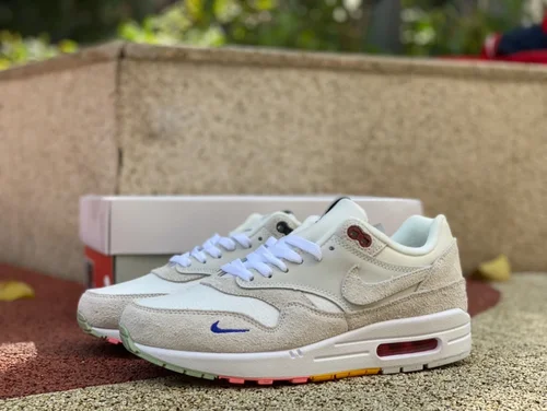 Nike Air Max 1 PRM White Grey Women's Running Shoes FB4959-121