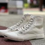 Balenciaga Paris Beige High Top Canvas Sneakers