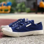 Balenciaga Paris Navy Blue Low Top Canvas Sneakers