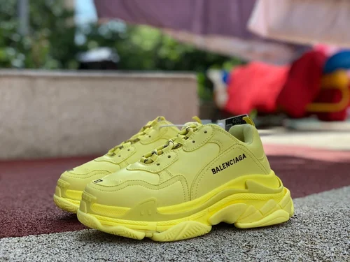 Balenciaga Yellow Triple S Vintage Dad Shoes