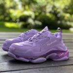 Balenciaga Violet Triple S Clear Sole Vintage Dad Shoes