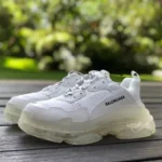 Balenciaga White Triple S Clear Sole Vintage Dad Shoes