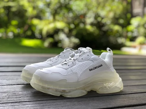 Balenciaga White Triple S Clear Sole Vintage Dad Shoes