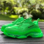 Balenciaga Fluorescent Green Triple S Clear Sole Vintage Dad Shoes