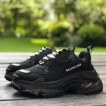 Balenciaga Black Soul Triple S Clear Sole Vintage Dad Shoes