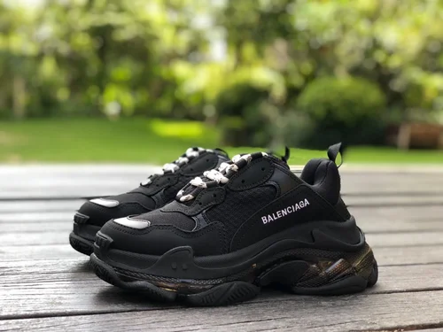 Balenciaga Black Soul Triple S Clear Sole Vintage Dad Shoes