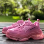 Balenciaga Pink Triple S Clear Sole Vintage Dad Shoes