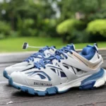 Balenciaga Triple S White Brown Blue Sneakers