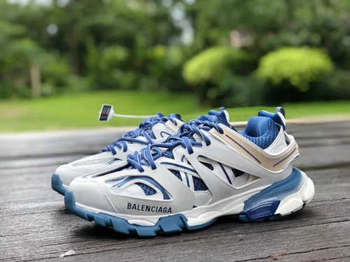 Balenciaga Triple S White Brown Blue Sneakers