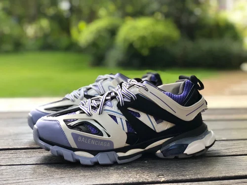 Balenciaga Triple S Black White Purple Sneakers