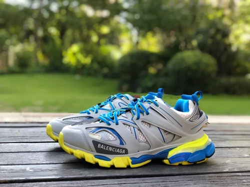 Balenciaga Triple S Grey Blue Yellow Sneakers