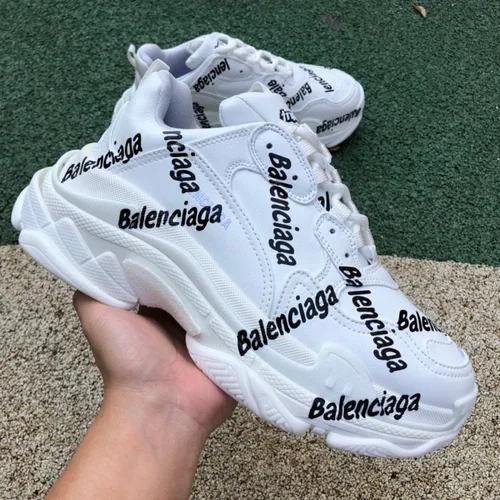 Balenciaga Triple S White Logo Sneakers