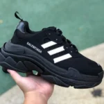 Balenciaga Adidas Black White Triple S Vintage Dad Shoes