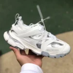 Balenciaga Triple S White Grey Silver Sneakers