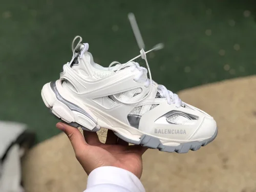 Balenciaga Triple S White Grey Silver Sneakers