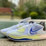 Nike Kyrie 5 Low White Blue Yellow Basketball Shoes DJ6014-100