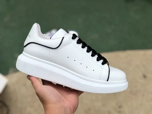 Alexander McQueen White Black Stripe Sneakers